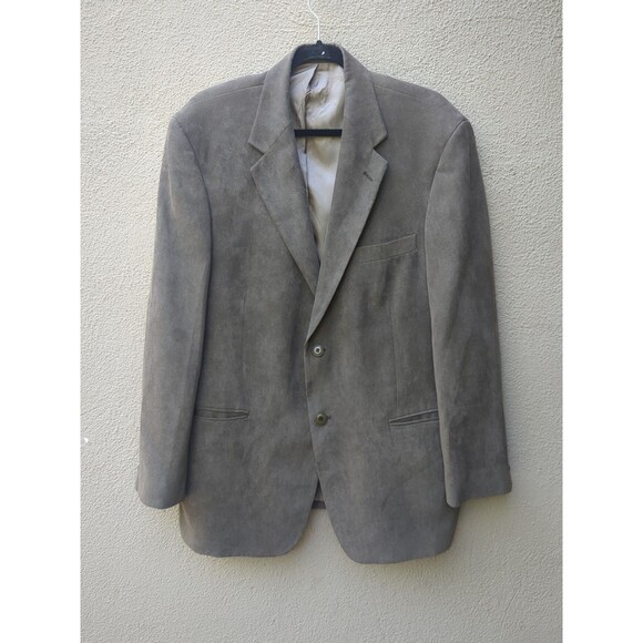 ANDREW FEZZA Taupe Corduroy Blazer Sports Jacket, Size 44 R EUC - Picture 1 of 8